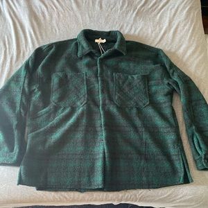 MNML Loose Woven Flannel Shirt - Navy/Green - XXL
